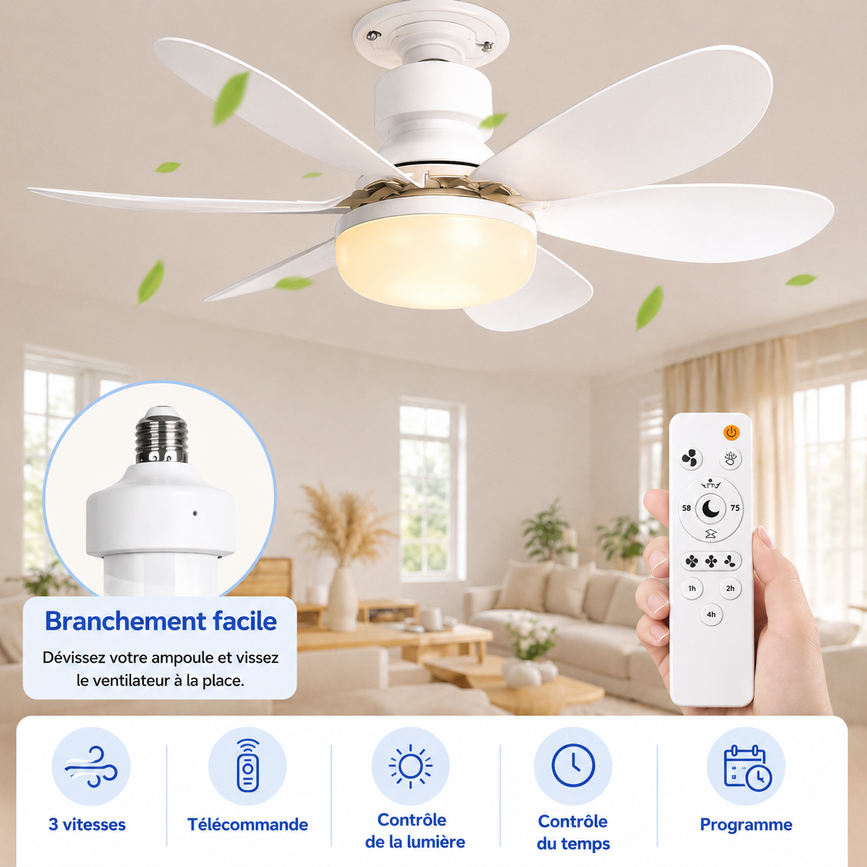 FLOWER® Ventilateur de Plafond